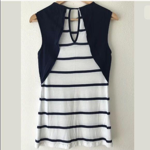 Zara WB Collection Striped Keyhole Back Knit Top S - Picture 3 of 4